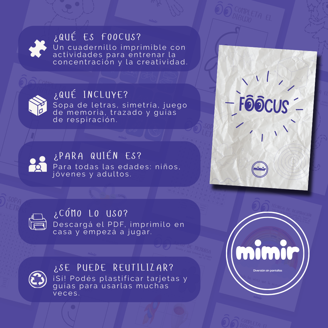 Foocus – Actividades Imprimibles para Entrenar la Concentración (Todas las Edades)