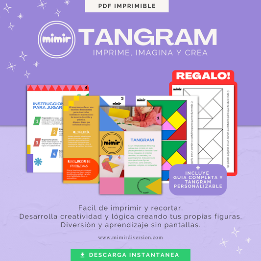 Juego Tangram MIMIR imprimible PDF – Creatividad y lógica para niños
